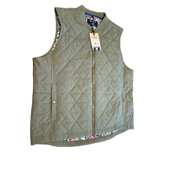 Chubbies The Forest Florist Quilted Vest, Green, Size Large - Picture 2 of 8
